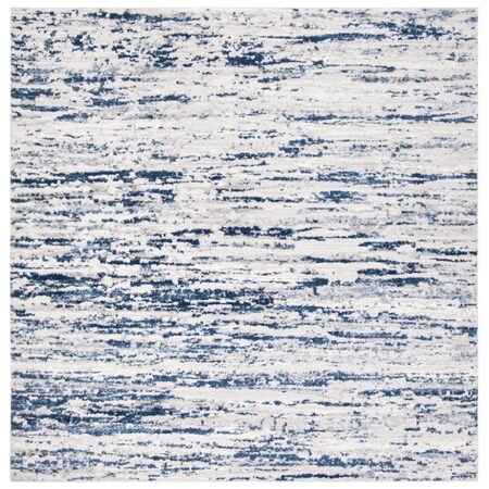 Safavieh 6 ft. 7 in. x 6 ft. 7 in. Amelia Square Power Loomed Area RugGrey & Navy ALA768B-7SQ